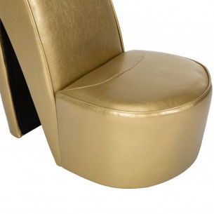 Chaise en forme de chaussure à talon haut Doré Similicuir Chaise en forme de chaussure à talon haut Doré Similicuir