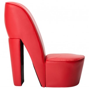 Chaise en forme de chaussure à talon haut Rouge Similicuir Chaise en forme de chaussure à talon haut Rouge Similicuir