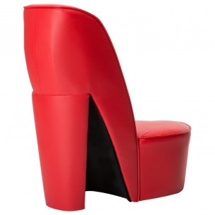 Chaise en forme de chaussure à talon haut Rouge Similicuir Chaise en forme de chaussure à talon haut Rouge Similicuir