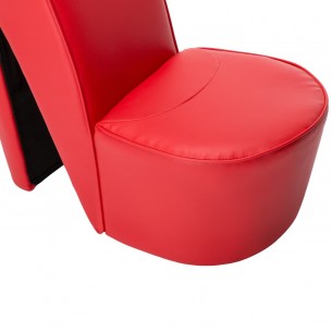 Chaise en forme de chaussure à talon haut Rouge Similicuir Chaise en forme de chaussure à talon haut Rouge Similicuir