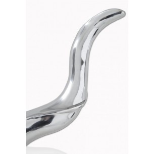 Trophée mural design tête de taureau peint argent