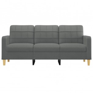Canapé à 3 places Gris foncé 180 cm Tissu