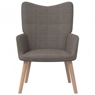 Chaise de relaxation avec tabouret Taupe Tissu