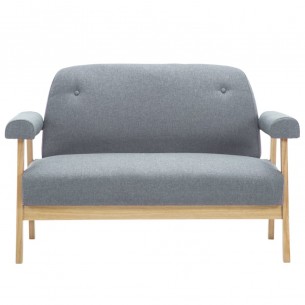 Canapé à 2 places Tissu Gris clair