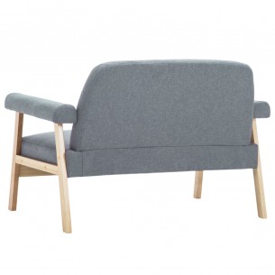 Canapé à 2 places Tissu Gris clair