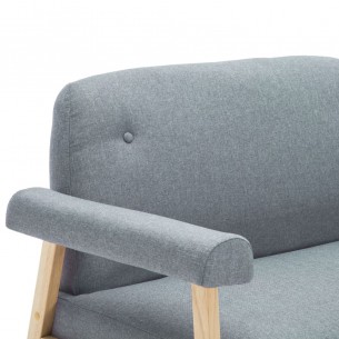 Canapé à 2 places Tissu Gris clair