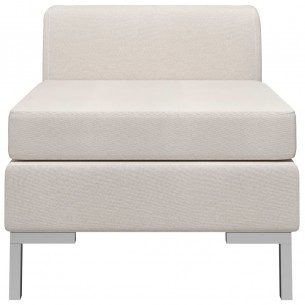Canapé central sectionnel avec coussin Tissu Crème
