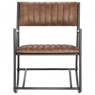 Chaise à bascule Marron clair Cuir véritable