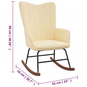 Chaise à bascule Blanc crème Velours