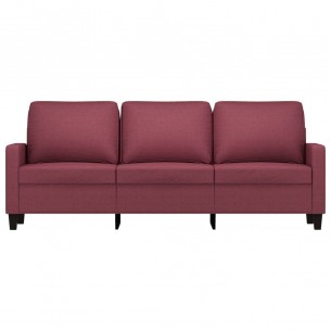 Canapé à 3 places Rouge bordeaux 180 cm Tissu
