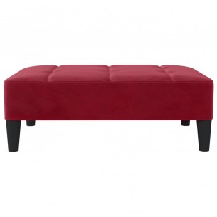 Repose-pied Rouge bordeaux 78x56x32 cm Velours