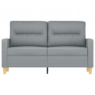 Canapé à 2 places Gris clair 120 cm Tissu