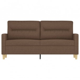 Canapé à 2 places Marron 140 cm Tissu