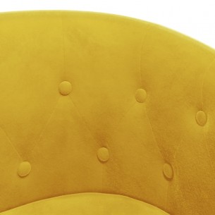 Fauteuil cabriolet avec repose-pied jaune velours