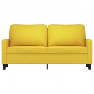 Canapé à 2 places Jaune clair 140 cm Tissu