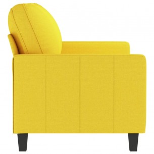 Canapé à 2 places Jaune clair 140 cm Tissu