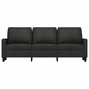 Canapé à 3 places Noir 180 cm Tissu