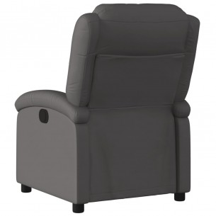Fauteuil inclinable gris cuir véritable