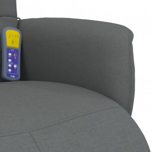 Fauteuil inclinable de massage et repose-pieds gris foncé tissu