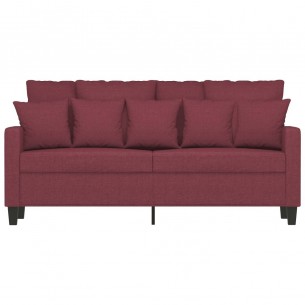 Canapé à 2 places Rouge bordeaux 140 cm Tissu