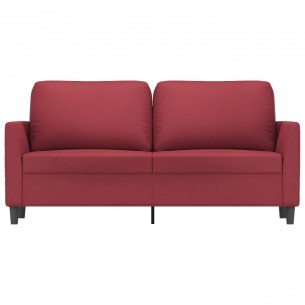 Canapé à 2 places Rouge bordeaux 140 cm Similicuir