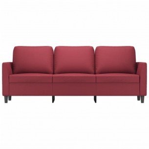 Canapé à 3 places Rouge bordeaux 180 cm Similicuir