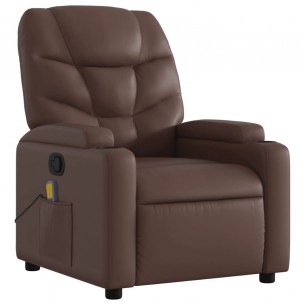 Fauteuil de massage inclinable Marron Similicuir