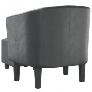 Fauteuil cabriolet avec repose-pied gris similicuir