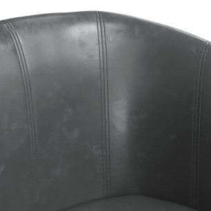 Fauteuil cabriolet avec repose-pied gris similicuir