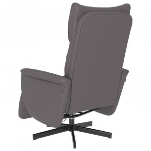 Fauteuil inclinable de massage repose-pieds gris similicuir