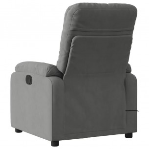 Fauteuil inclinable de massage gris foncé tissu microfibre