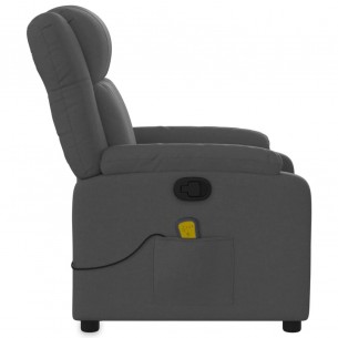 Fauteuil de massage inclinable Gris foncé Tissu