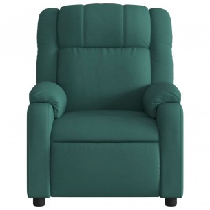 Fauteuil de massage inclinable Vert foncé Tissu