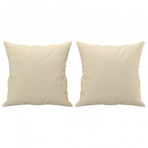 Canapé 3 places avec oreillers décoratifs crème 180 cm tissu