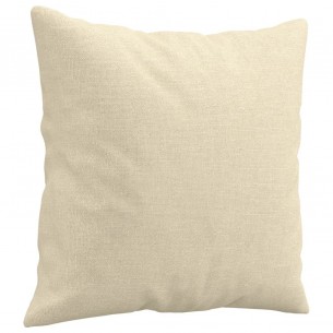 Canapé 3 places avec oreillers décoratifs crème 180 cm tissu