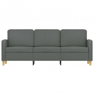 Canapé à 3 places Gris foncé 180 cm Tissu