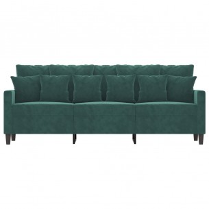 Canapé à 3 places Vert foncé 180 cm Velours