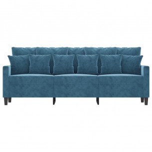 Canapé à 3 places Bleu 180 cm Velours
