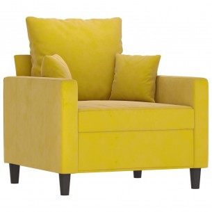 Ensemble de canapés 3 pcs avec coussins Jaune Velours