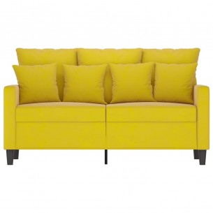 Canapé à 2 places Jaune 120 cm Velours