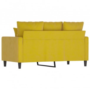 Canapé à 2 places Jaune 120 cm Velours