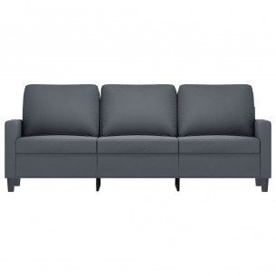 Canapé à 3 places Gris foncé 180 cm Velours