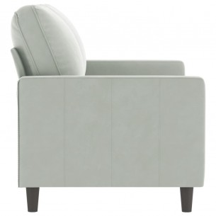 Canapé à 2 places Gris clair 120 cm Velours