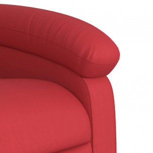 Fauteuil inclinable électrique Rouge Similicuir