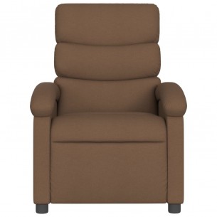 Fauteuil inclinable de massage électrique marron tissu