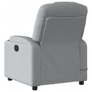 Fauteuil de massage inclinable électrique gris clair tissu