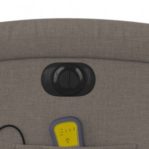 Fauteuil de massage inclinable électrique Taupe Tissu
