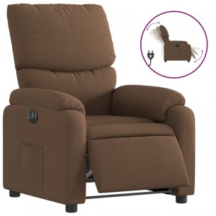 Fauteuil inclinable électrique Marron Tissu