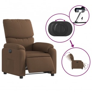 Fauteuil inclinable électrique Marron Tissu