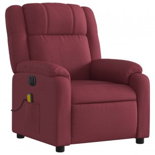 Fauteuil de massage inclinable électrique Rouge bordeaux Tissu